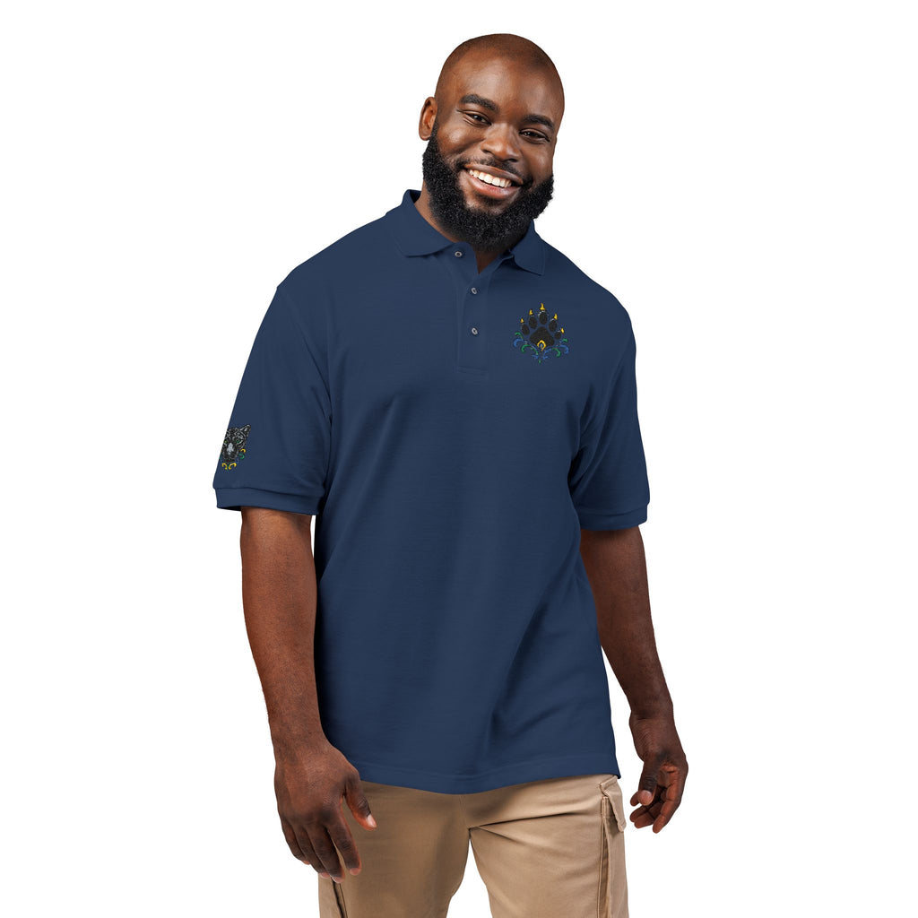 Embroidered Fleur Polo Shirt — Classic Crest Logo Polo