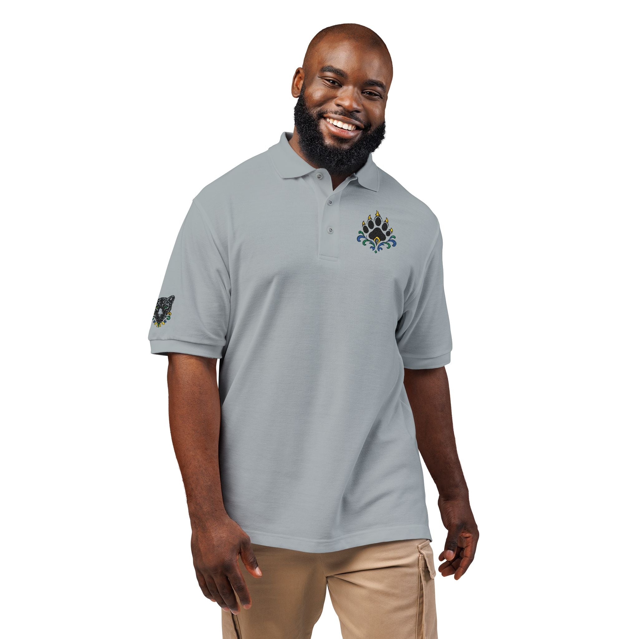 Embroidered Fleur Polo Shirt — Classic Crest Logo Polo