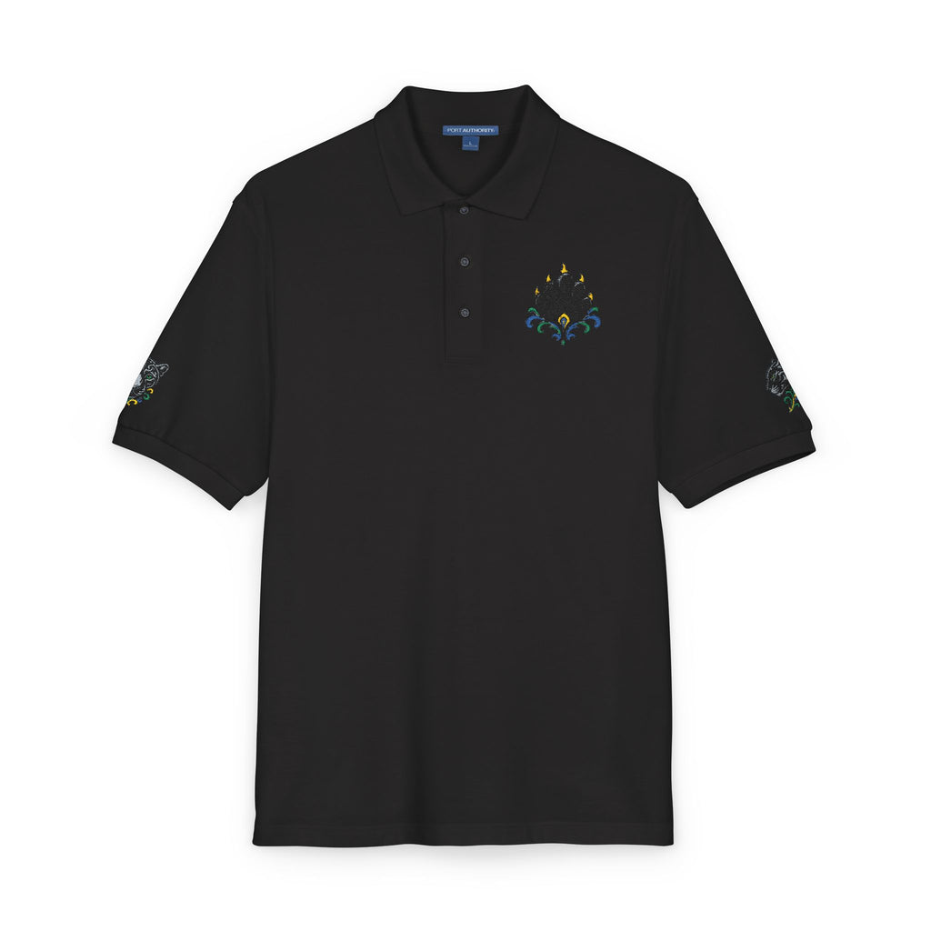 Embroidered Fleur Polo Shirt — Classic Crest Logo Polo