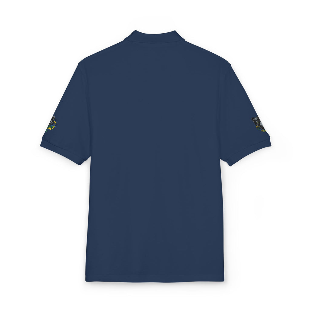 Embroidered Fleur Polo Shirt — Classic Crest Logo Polo