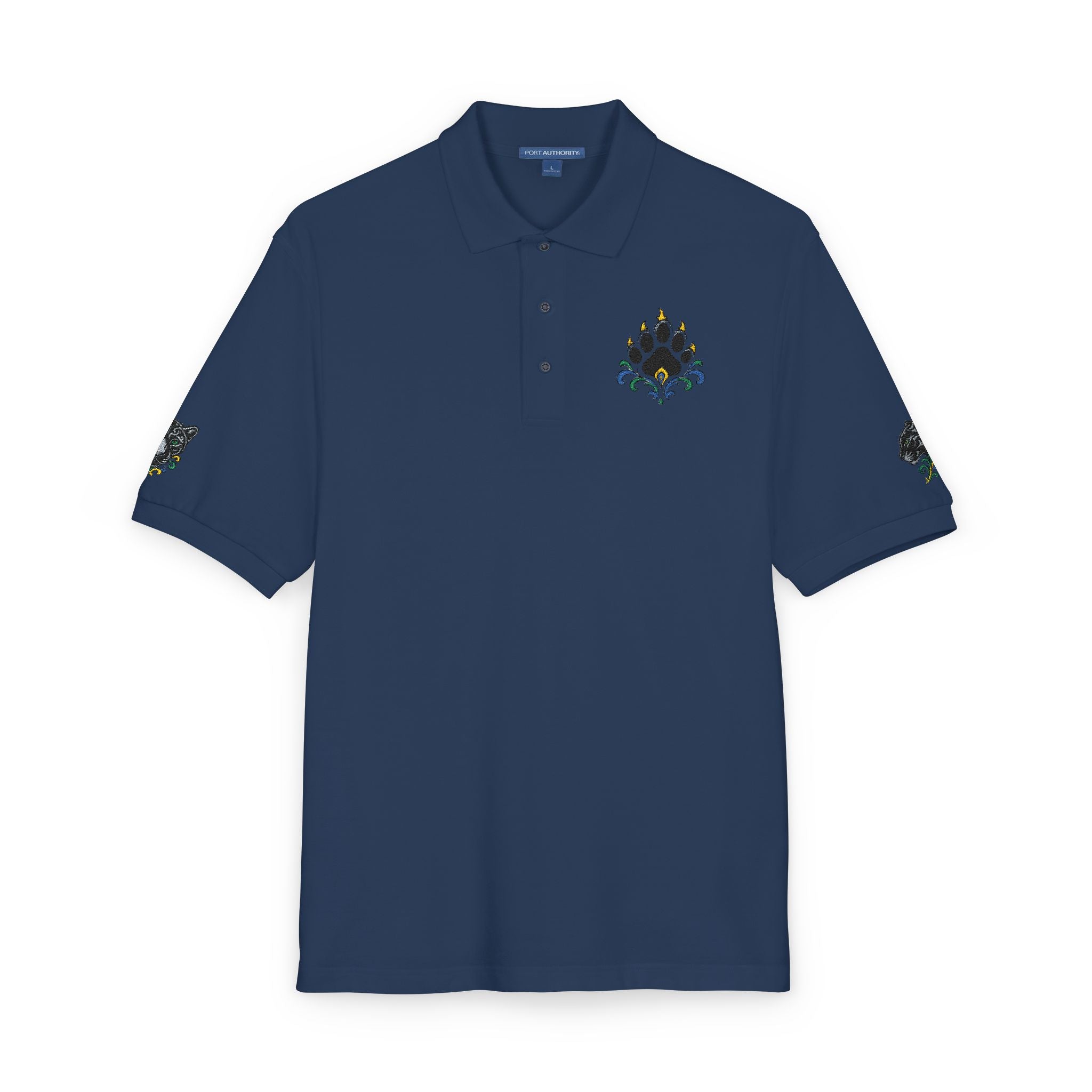 Embroidered Fleur Polo Shirt — Classic Crest Logo Polo
