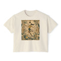 Vintage Soccer Player Boxy Tee – Retro Athletic Floral Graphic
