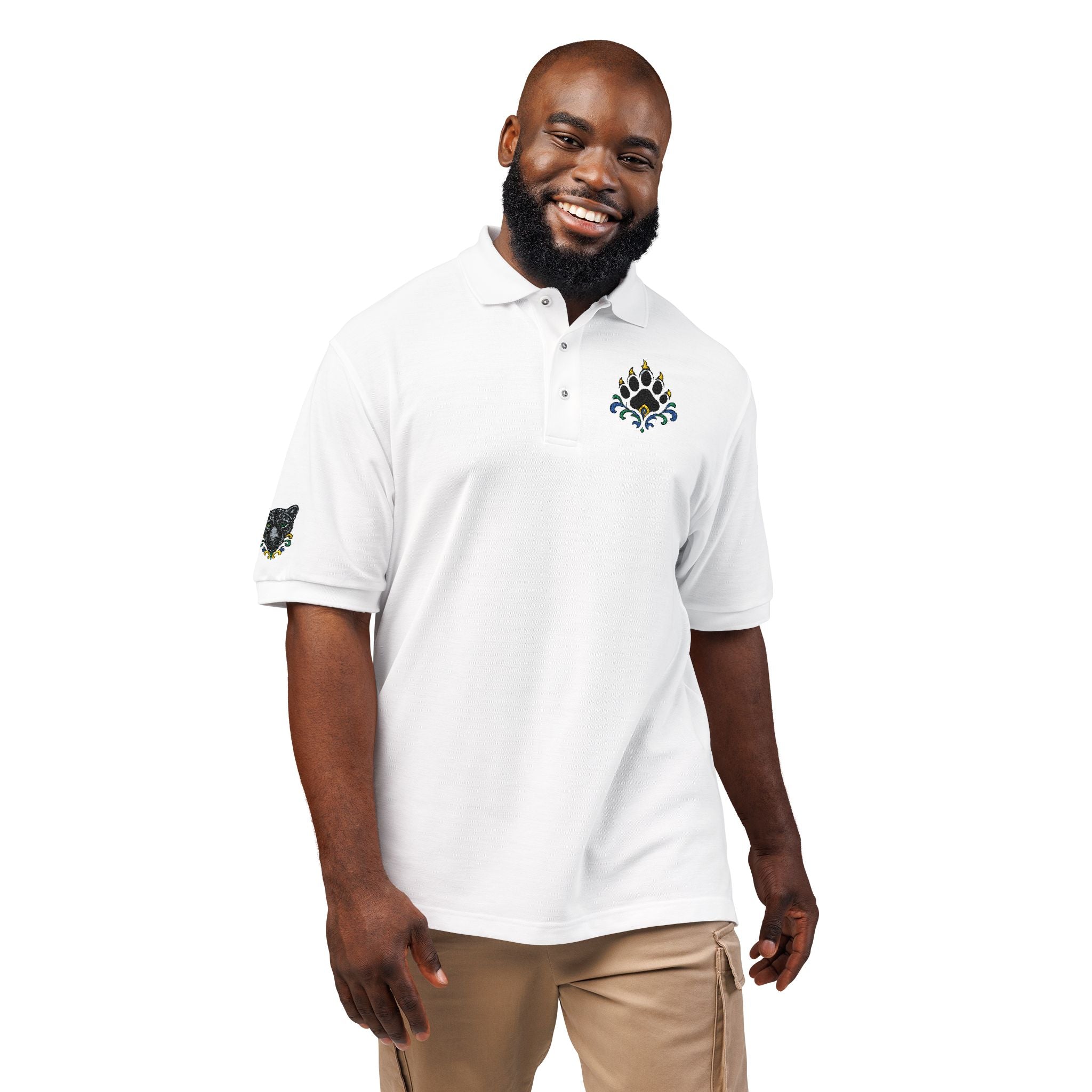 Embroidered Fleur Polo Shirt — Classic Crest Logo Polo