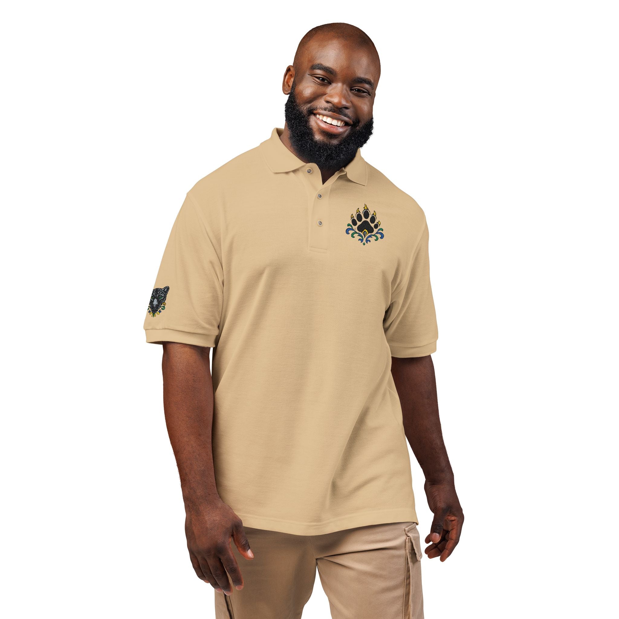Embroidered Fleur Polo Shirt — Classic Crest Logo Polo