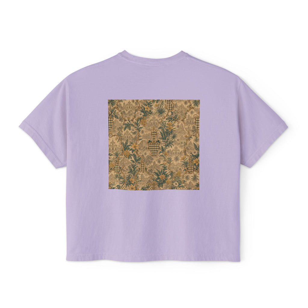 Vintage Soccer Player Boxy Tee – Retro Athletic Floral Graphic