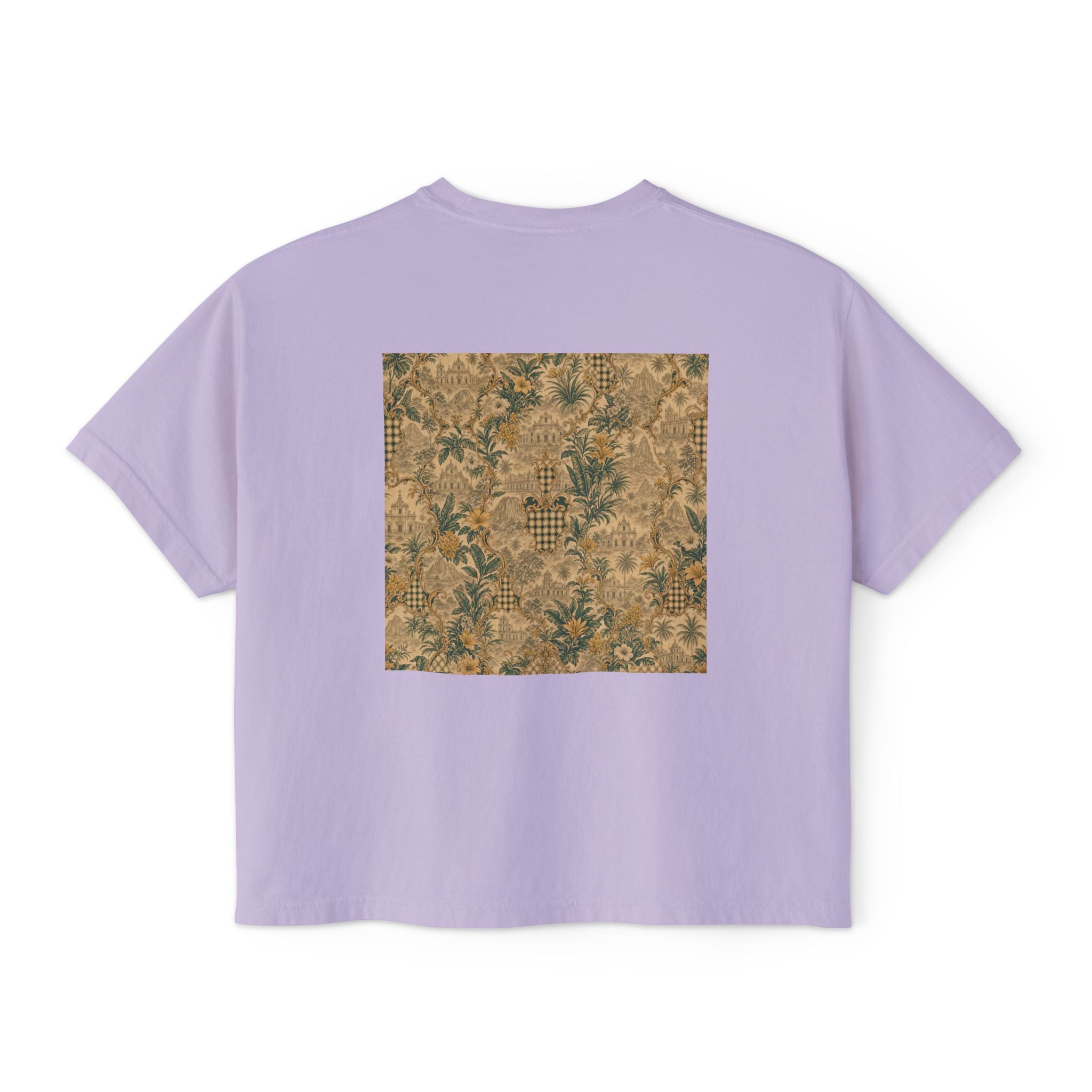 Vintage Soccer Player Boxy Tee – Retro Athletic Floral Graphic