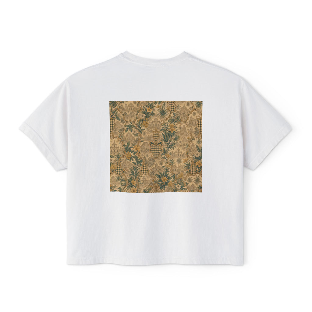 Vintage Soccer Player Boxy Tee – Retro Athletic Floral Graphic