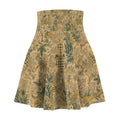 Vintage Botanical Skater Skirt — Distressed Floral Toile AOP