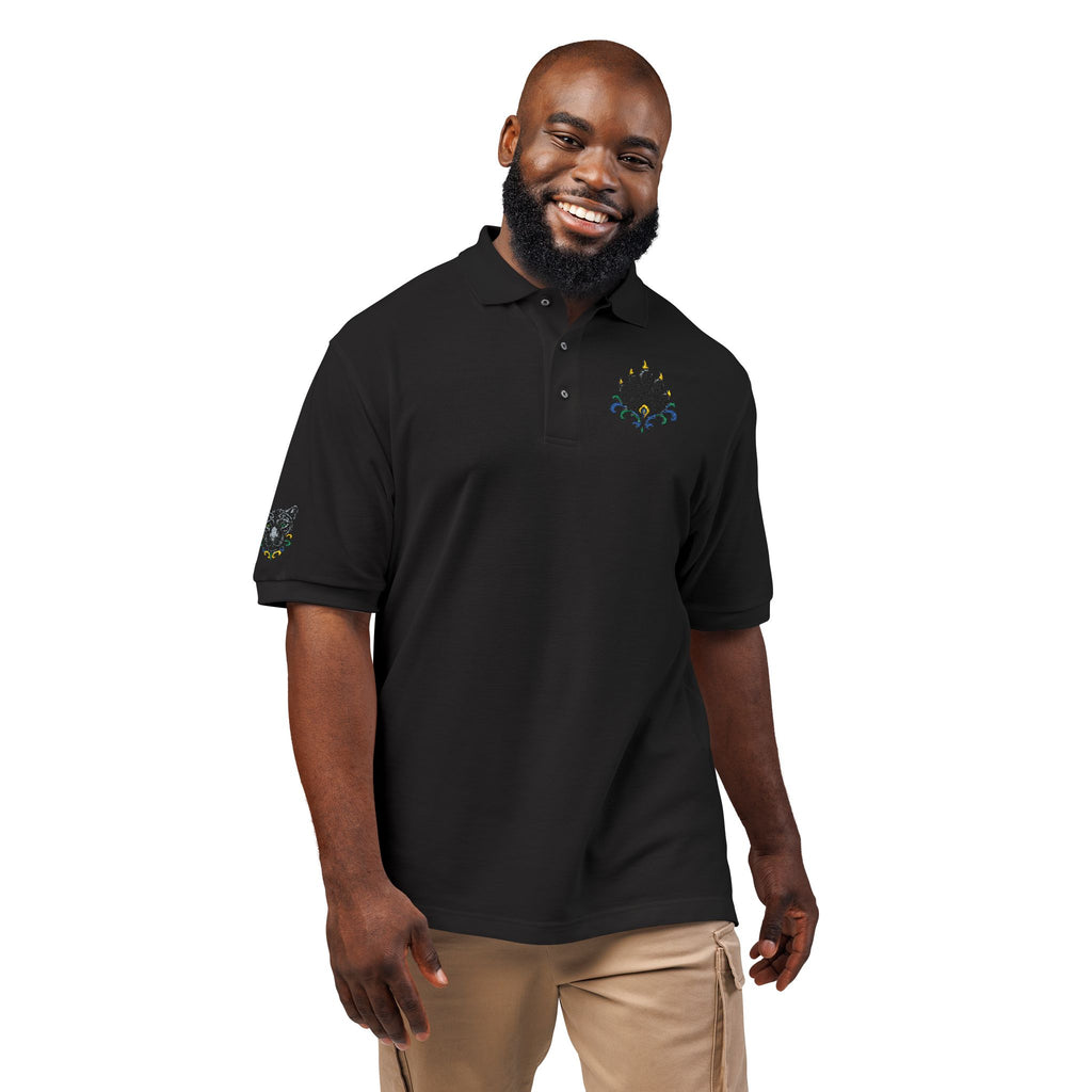 Embroidered Fleur Polo Shirt — Classic Crest Logo Polo