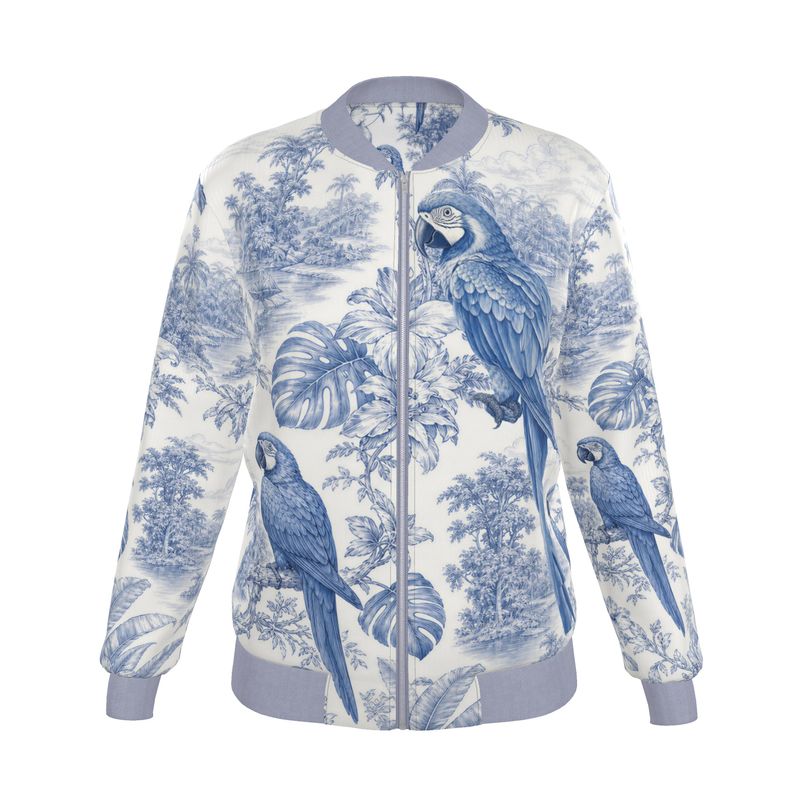 Azure Brazil Reversible Silk Bomber Jacket