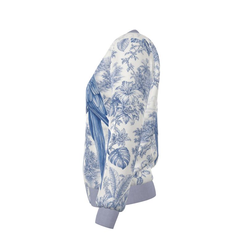 Azure Brazil Reversible Silk Bomber Jacket
