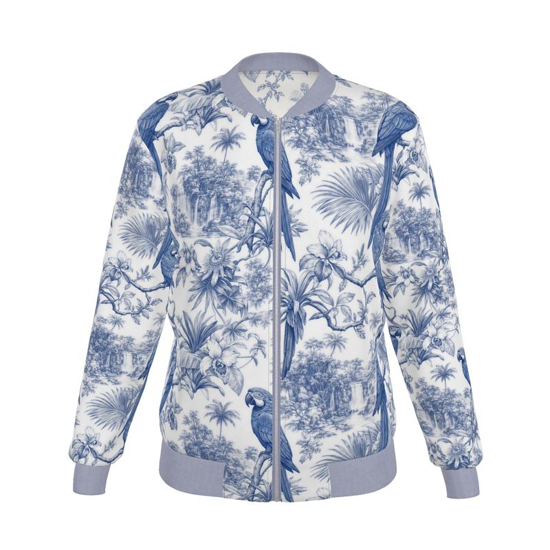 Azure Brazil Reversible Silk Bomber Jacket