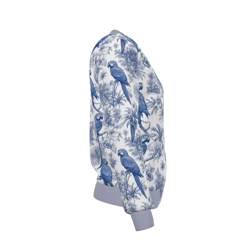 Azure Brazil Reversible Silk Bomber Jacket