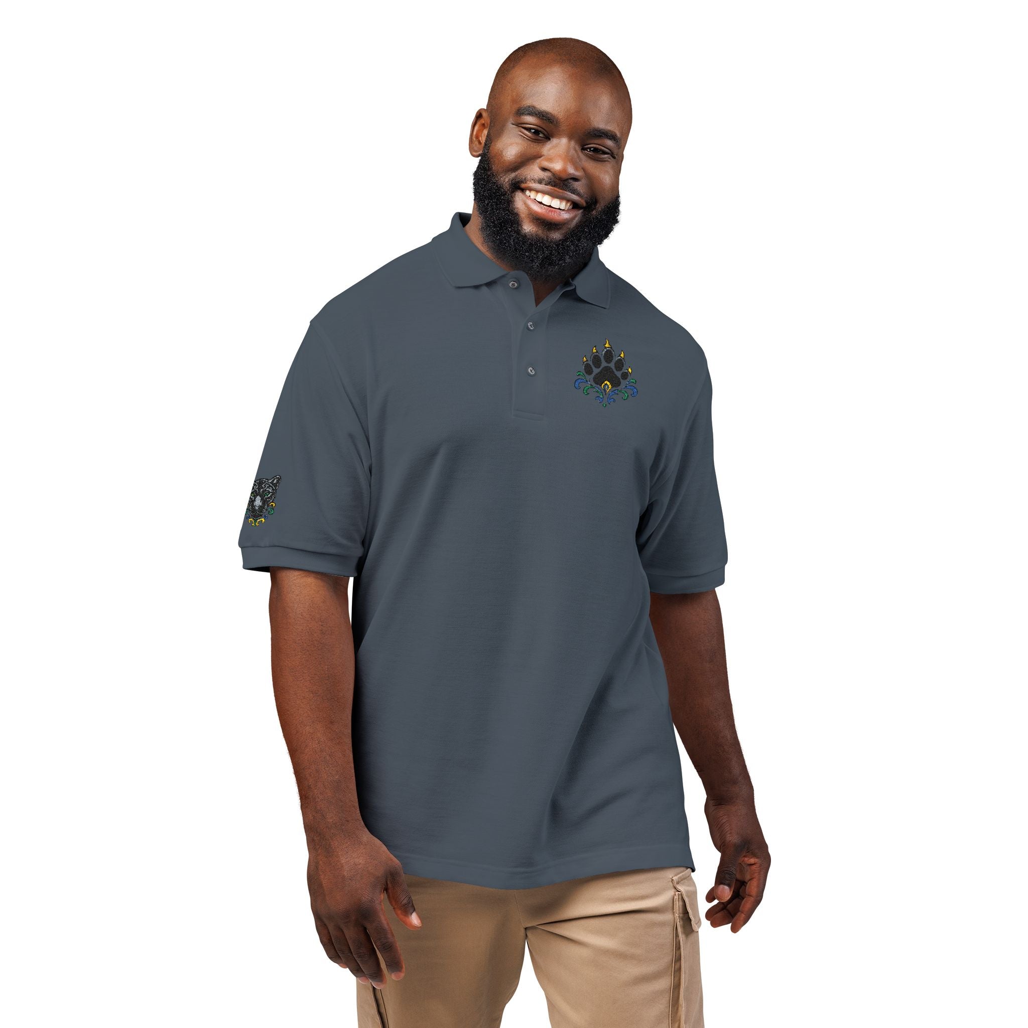 Embroidered Fleur Polo Shirt — Classic Crest Logo Polo