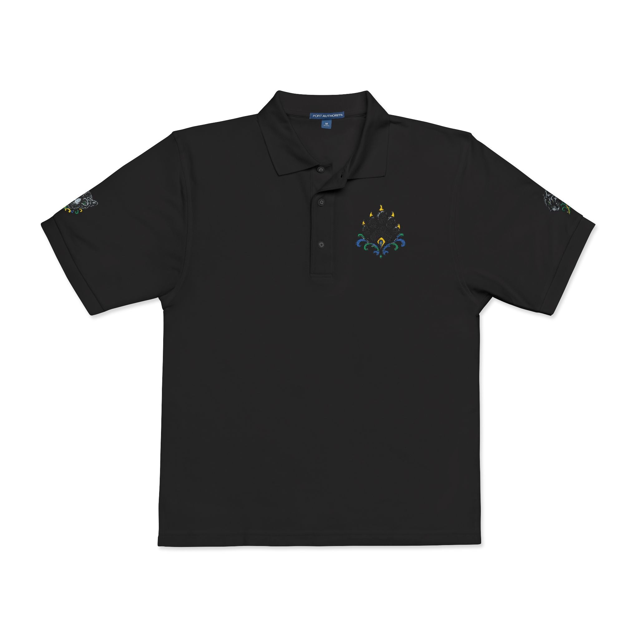 Embroidered Fleur Polo Shirt — Classic Crest Logo Polo