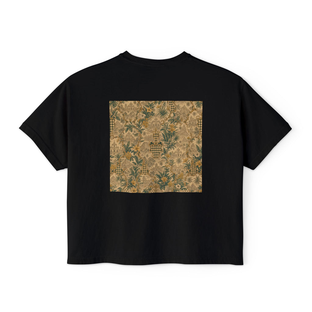 Vintage Soccer Player Boxy Tee – Retro Athletic Floral Graphic
