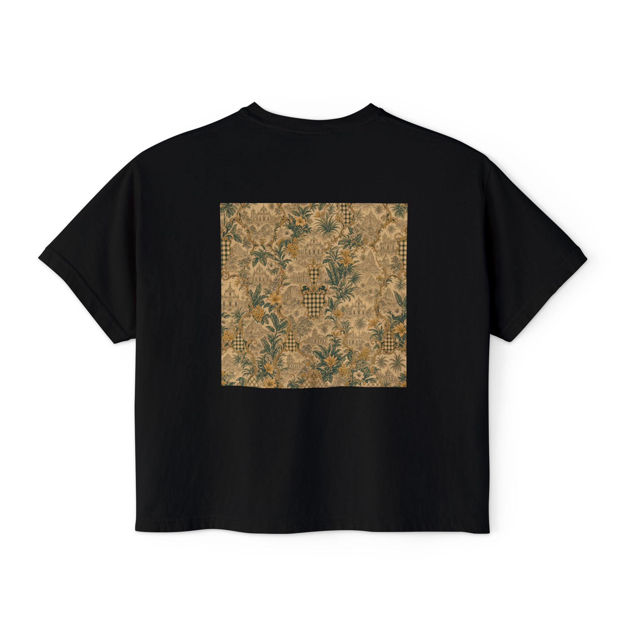 Vintage Soccer Player Boxy Tee – Retro Athletic Floral Graphic