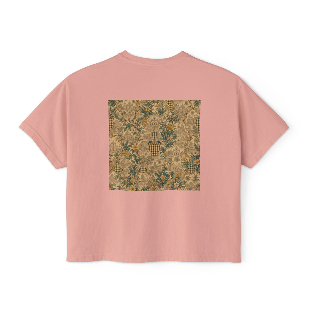 Vintage Soccer Player Boxy Tee – Retro Athletic Floral Graphic