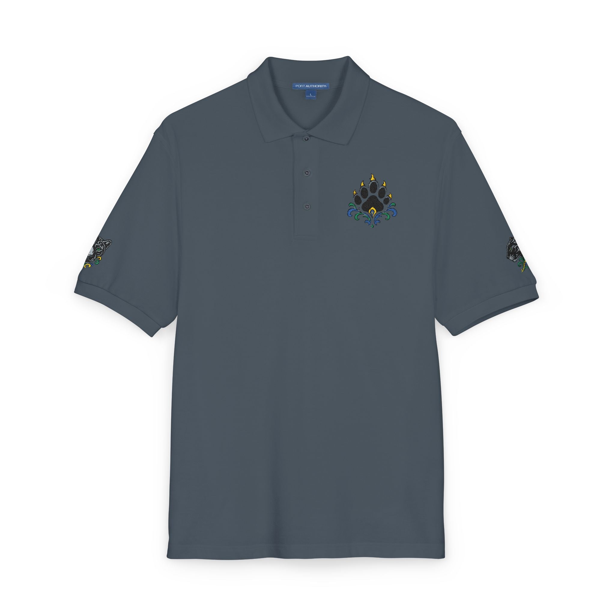 Embroidered Fleur Polo Shirt — Classic Crest Logo Polo
