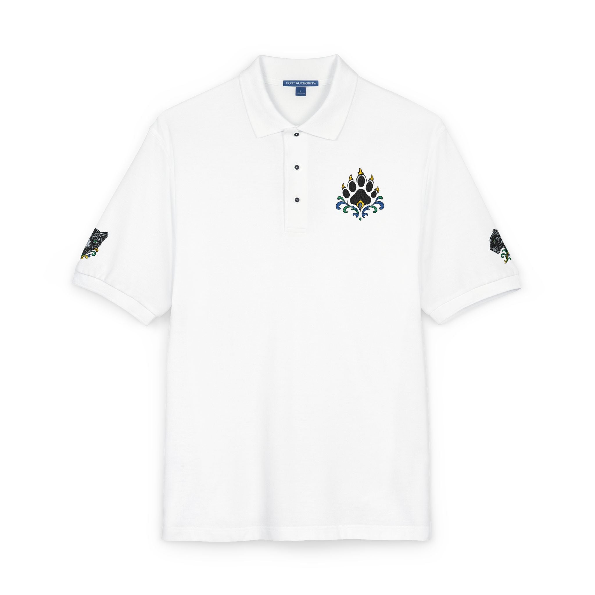 Embroidered Fleur Polo Shirt — Classic Crest Logo Polo