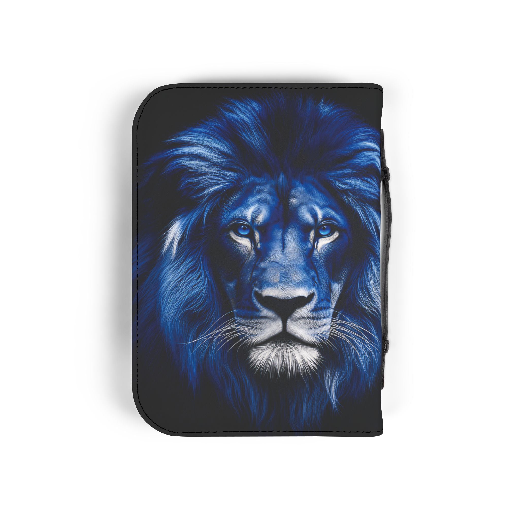 Bible Cover — "Bíblia do Sonhador" Zippered Cover with Blue Neon Arch & Regal Lion Artwork